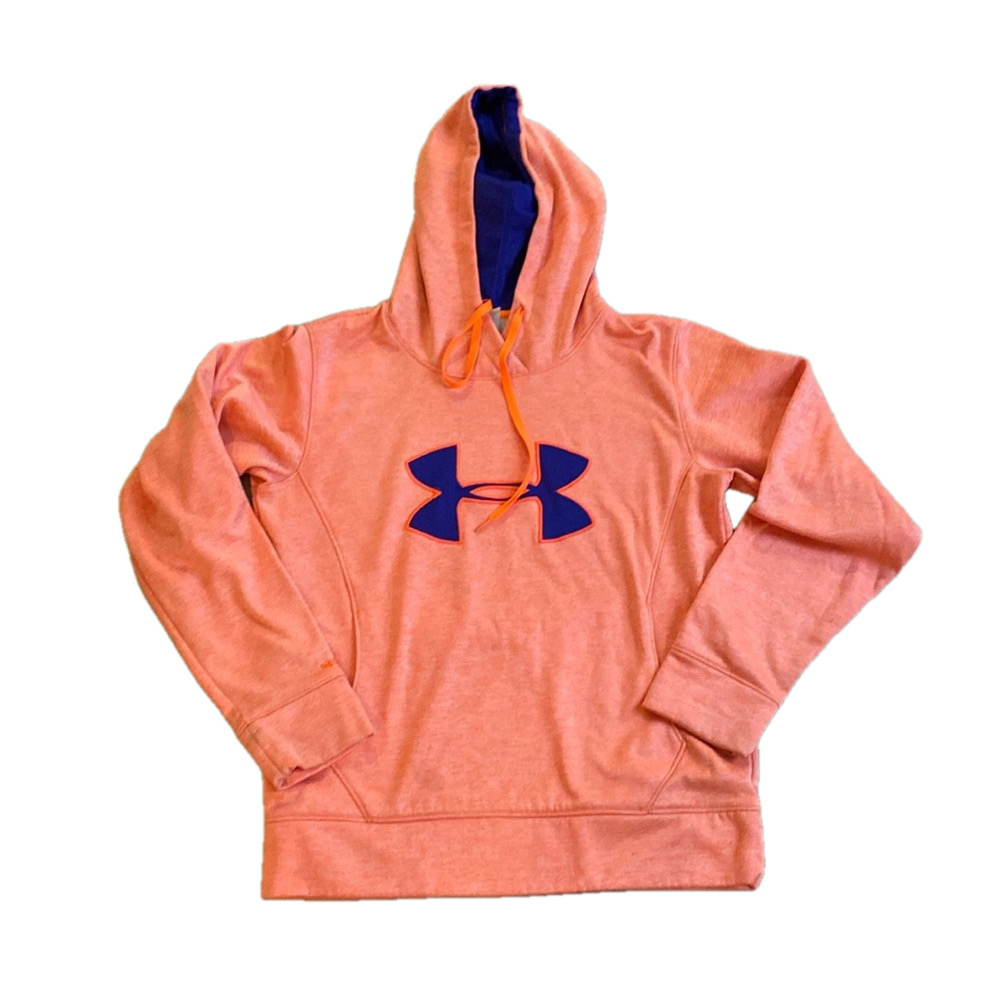 Under Armour women’s orange with blue Storm hoodie sweatshirt